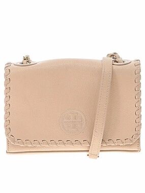 Tory Burch Blush Beige Whipstitch Leather Crossbody